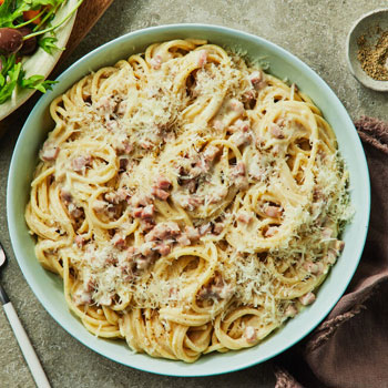 Bene’s in Musselburgh creamy carbonara pasta. 